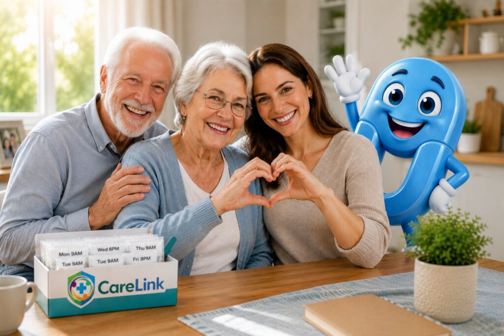 Seniors and families receiving prescription medication delivery support